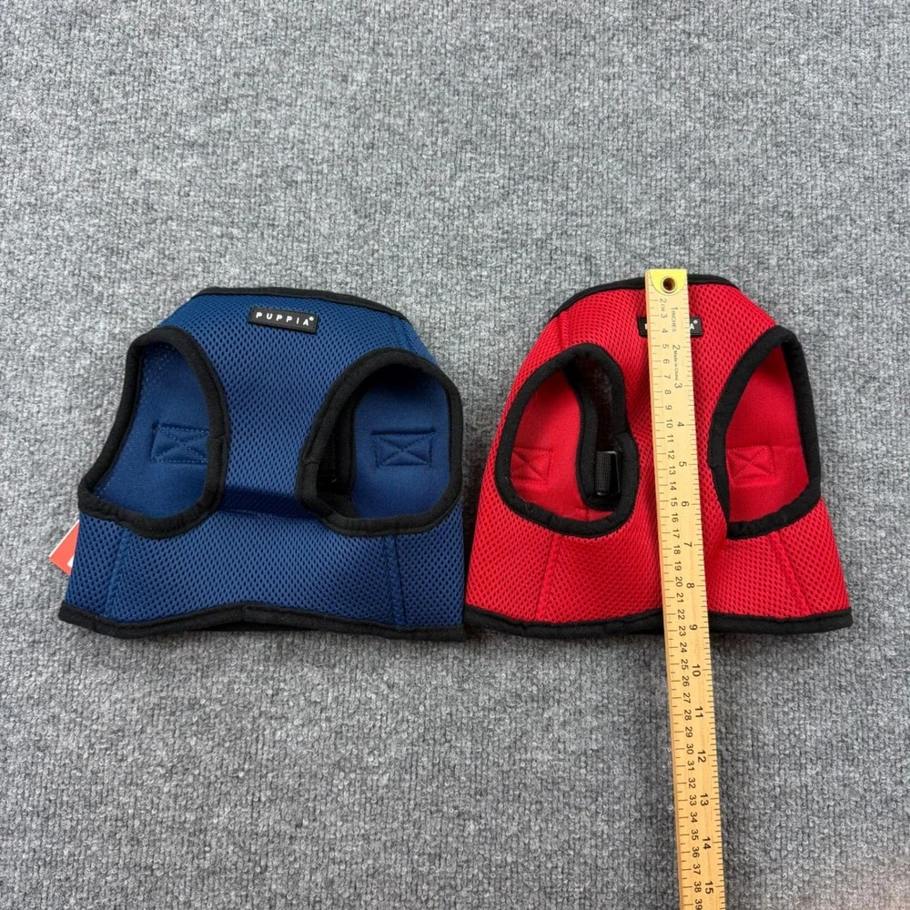 Puppia Soft Vest Harness B XL Red Navy Blue Bundle 2-Pack Mesh Dog Harness NEW